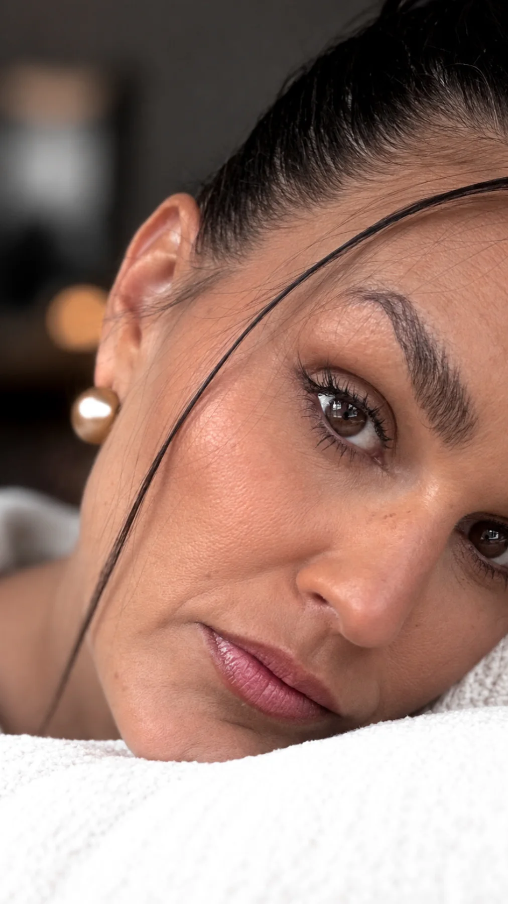 A close real phone selfie of Sandra