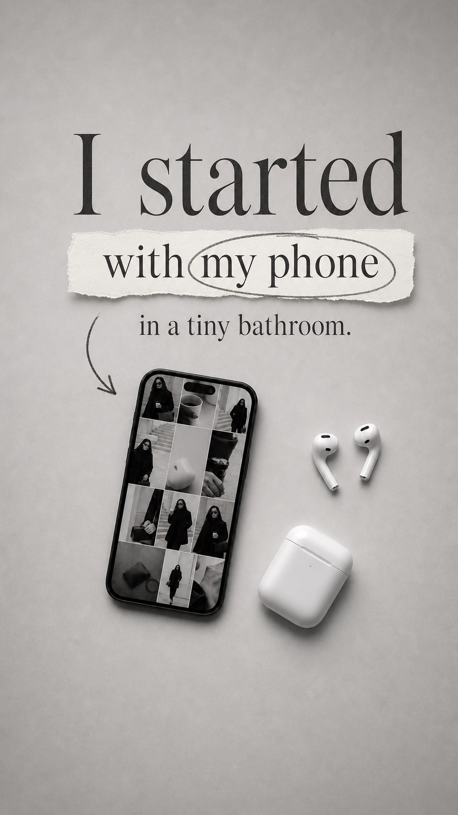Finished Cutout Editorial Story design about starting with a phone