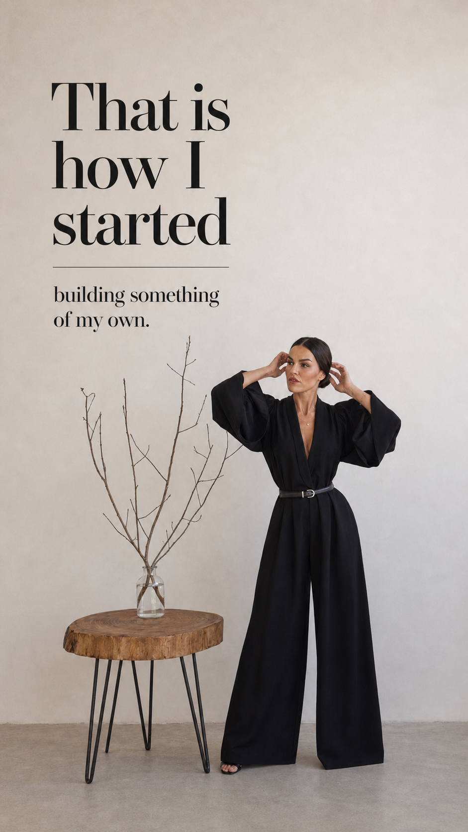 Finished Editorial Cover Story design with Sandra in a black jumpsuit