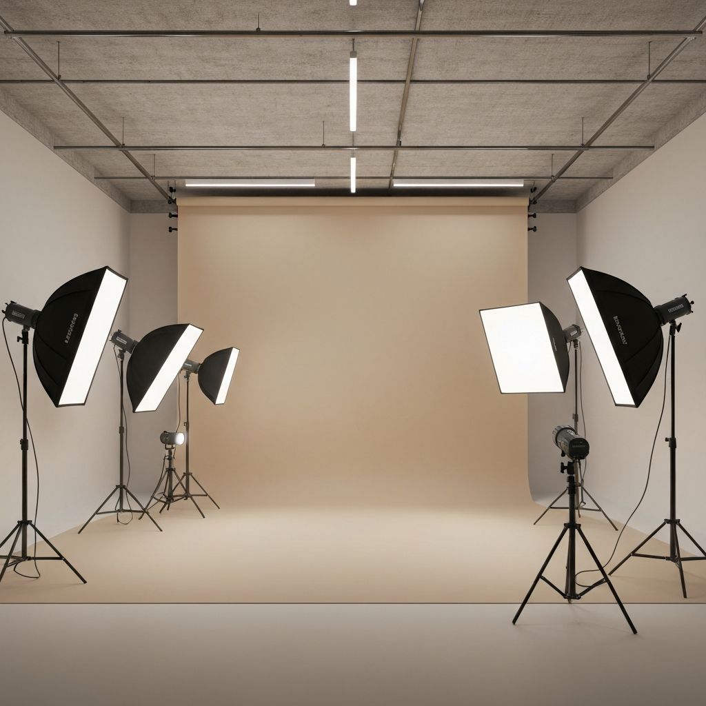 Minimalist photography studio lighting